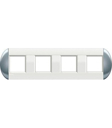 Рамка овальная на 4 поста (2+2+2+2 модуля), BTicino LivingLight, небесный LNB4802M4TS