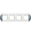 Рамка овальная на 4 поста (2+2+2+2 модуля), BTicino LivingLight, небесный LNB4802M4TS