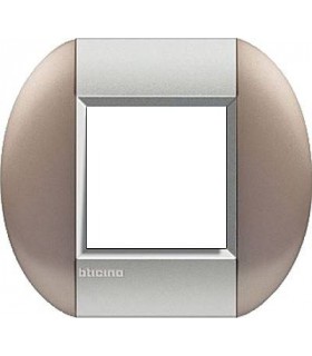 Рамка овальная на 1 пост (2 модуля), BTicino LivingLight, бронзовый LNB4802TB