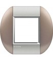 Рамка овальная на 1 пост (2 модуля), BTicino LivingLight, бронзовый LNB4802TB