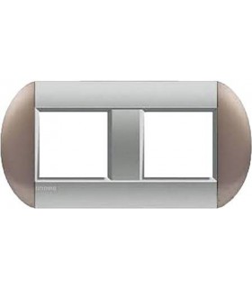 Рамка овальная на 2 поста (2+2 модуля), BTicino LivingLight, бронзовый LNB4802M2TB