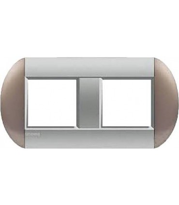 Рамка овальная на 2 поста (2+2 модуля), BTicino LivingLight, бронзовый LNB4802M2TB