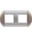 Рамка овальная на 2 поста (2+2 модуля), BTicino LivingLight, бронзовый LNB4802M2TB