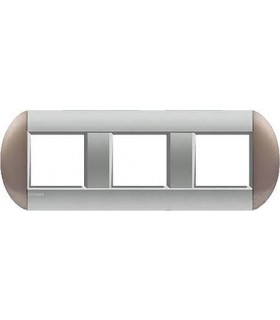 Рамка овальная на 3 поста (2+2+2 модуля), BTicino LivingLight, бронзовый LNB4802M3TB