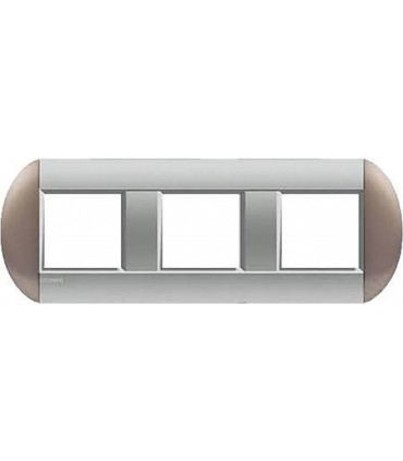 Рамка овальная на 3 поста (2+2+2 модуля), BTicino LivingLight, бронзовый LNB4802M3TB