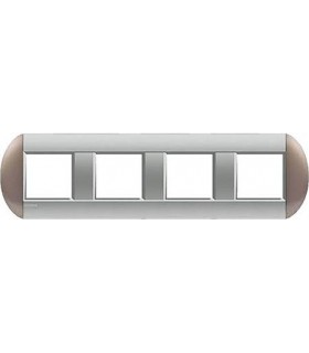 Рамка овальная на 4 поста (2+2+2+2 модуля), BTicino LivingLight, бронзовый LNB4802M4TB