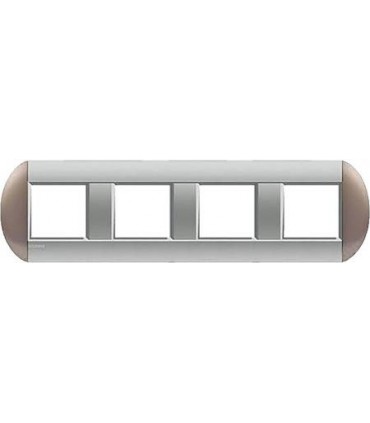 Рамка овальная на 4 поста (2+2+2+2 модуля), BTicino LivingLight, бронзовый LNB4802M4TB