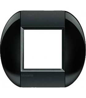 Рамка овальная на 1 пост (2 модуля), BTicino LivingLight, черный LNB4802SM