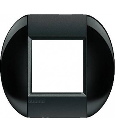 Рамка овальная на 1 пост (2 модуля), BTicino LivingLight, черный LNB4802SM