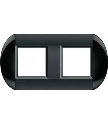 Рамка овальная на 2 поста (2+2 модуля), BTicino LivingLight, черный LNB4802M2SM
