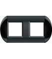Рамка овальная на 2 поста (2+2 модуля), BTicino LivingLight, черный LNB4802M2SM