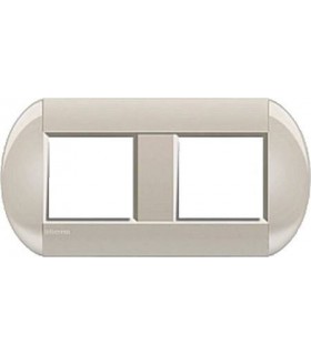 Рамка овальная на 2 поста (2+2 модуля), BTicino LivingLight, кремовый LNB4802M2CL