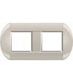 Рамка овальная на 2 поста (2+2 модуля), BTicino LivingLight, кремовый LNB4802M2CL