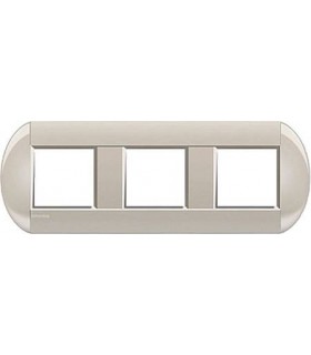 Рамка овальная на 3 поста (2+2+2 модуля), BTicino LivingLight, кремовый LNB4802M3CL