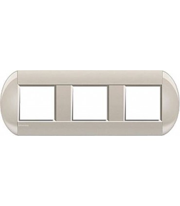 Рамка овальная на 3 поста (2+2+2 модуля), BTicino LivingLight, кремовый LNB4802M3CL
