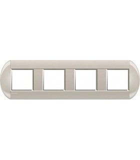 Рамка овальная на 4 поста (2+2+2+2 модуля), BTicino LivingLight, кремовый LNB4802M4CL
