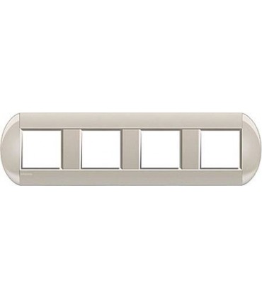 Рамка овальная на 4 поста (2+2+2+2 модуля), BTicino LivingLight, кремовый LNB4802M4CL