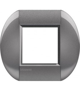 Рамка овальная на 1 пост (2 модуля), BTicino LivingLight, серый LNB4802TG