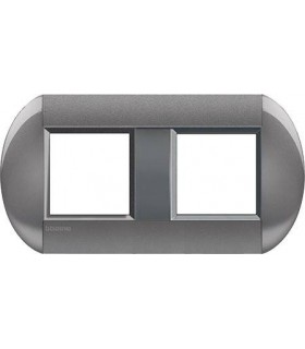 Рамка овальная на 2 поста (2+2 модуля), BTicino LivingLight, серый LNB4802M2TG