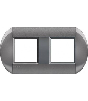 Рамка овальная на 2 поста (2+2 модуля), BTicino LivingLight, серый LNB4802M2TG
