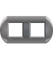 Рамка овальная на 2 поста (2+2 модуля), BTicino LivingLight, серый LNB4802M2TG