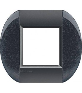 Рамка овальная на 1 пост (2 модуля), BTicino LivingLight, антрацит LNB4802AR