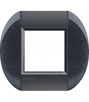 Рамка овальная на 1 пост (2 модуля), BTicino LivingLight, антрацит LNB4802AR