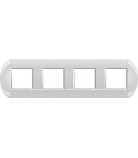 Рамка овальная на 4 поста (2+2+2+2 модуля), BTicino LivingLight, белый LNB4802M4BI