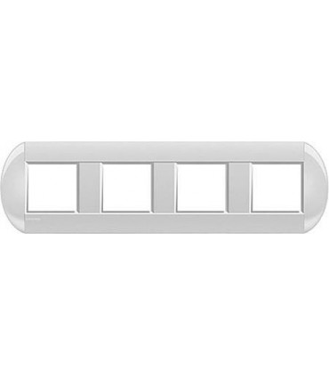 Рамка овальная на 4 поста (2+2+2+2 модуля), BTicino LivingLight, белый LNB4802M4BI