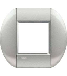 Рамка овальная на 1 пост (2 модуля), BTicino LivingLight, алюминий LNB4802TE