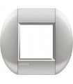Рамка овальная на 1 пост (2 модуля), BTicino LivingLight, алюминий LNB4802TE