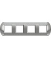 Рамка овальная на 4 поста (2+2+2+2 модуля), BTicino LivingLight, алюминий LNB4802M4TE