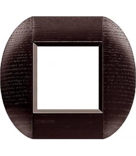 Рамка овальная на 1 пост (2 модуля), BTicino LivingLight, темный дуб LNB4802LRW