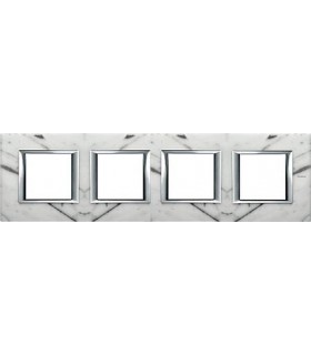 Рамка на 4 поста (2+2+2+2 модуля), горизонтальная, BTicino Axolute, мрамор Carrara HA4802M4HRMC