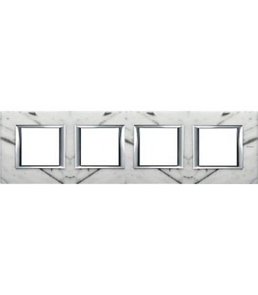 Рамка на 4 поста (2+2+2+2 модуля), горизонтальная, BTicino Axolute, мрамор Carrara HA4802M4HRMC