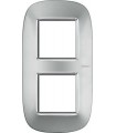 Рамка на 2 поста (2+2 модуля), BTicino Axolute, зеркальный алюминий HB4802/2XC
