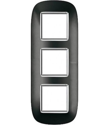 Рамка на 3 поста (2+2+2 модуля), BTicino Axolute, темный металлик HB4802/3XS