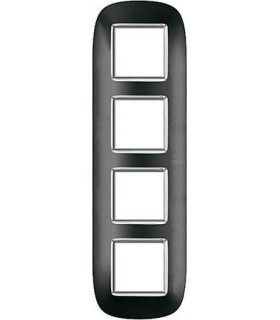 Рамка на 4 поста (2+2+2+2 модуля), BTicino Axolute, темный металлик HB4802/4XS