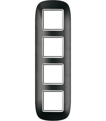 Рамка на 4 поста (2+2+2+2 модуля), BTicino Axolute, темный металлик HB4802/4XS