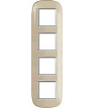 Рамка на 4 поста (2+2+2+2 модуля), BTicino Axolute, бежевая карамель HB4802/4DA