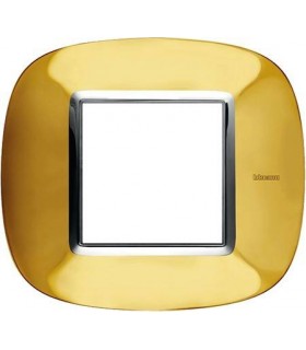 Рамка на 1 пост (2 модуля), BTicino Axolute, золото HB4802OR