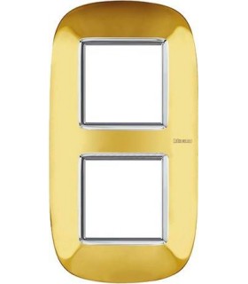 Рамка на 2 поста (2+2 модуля), BTicino Axolute, золото HB4802/2OR