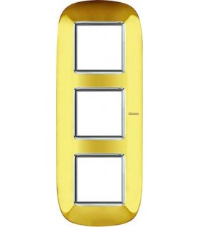 Рамка на 3 поста (2+2+2 модуля), BTicino Axolute, золото HB4802/3OR