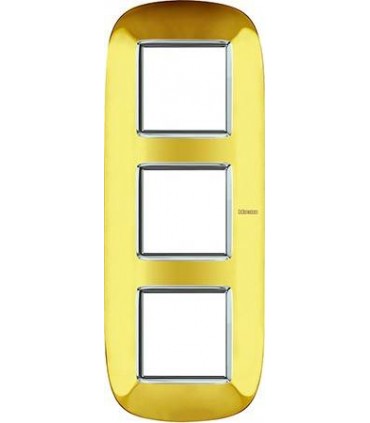 Рамка на 3 поста (2+2+2 модуля), BTicino Axolute, золото HB4802/3OR