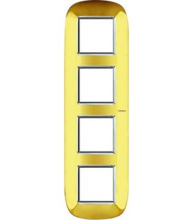 Рамка на 4 поста (2+2+2+2 модуля), BTicino Axolute, золото HB4802/4OR
