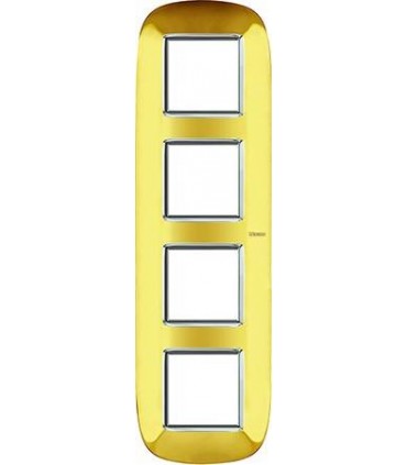 Рамка на 4 поста (2+2+2+2 модуля), BTicino Axolute, золото HB4802/4OR