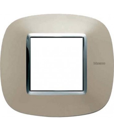 Рамка на 1 пост (2 модуля), BTicino Axolute, светлый титан HB4802TC
