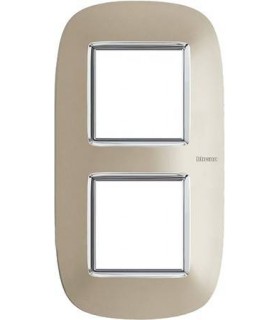 Рамка на 2 поста (2+2 модуля), BTicino Axolute, светлый титан HB4802/2TC