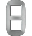 Рамка на 2 поста (2+2 модуля), BTicino Axolute, матовое серебро HB4802/2SAN