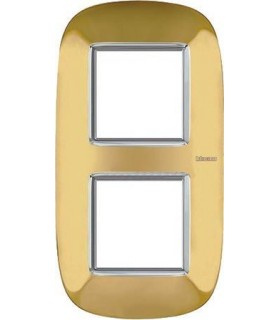 Рамка на 2 поста (2+2 модуля), BTicino Axolute, матовое золото HB4802/2OS
